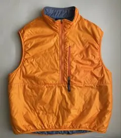 希少97年USA製patagoniaパタゴニア パフボールベストLマンゴー