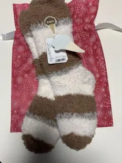 ジェラートピケ　フワモコソックス　ジェラート　アイス　ブラウン×ホワイト　新品