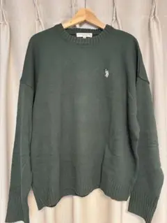 U.S. POLO ASSN. ダークグリーン ニット M