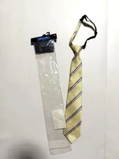 【美品】子供用ストライプネクタイ イエロー