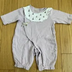 Petit main 薄紫ロンパース チェリー柄　50〜70