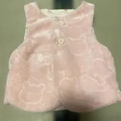 ベビーベスト ピンク クマ模様 70-80cm