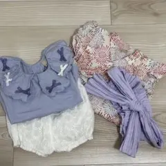 《美品》Petit mainプティマイン 2点セット 甚平 80cm