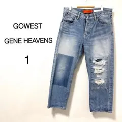 【GOWEST×GENE HEAVENS】ストレートデニム ダメージ加工 日本製