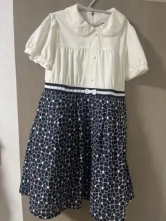 オンワード　半袖刺繍ワンピース フォーマル