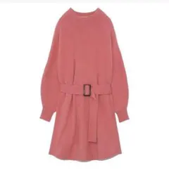 元値17900円　スナイデル　ファーライクベルティッドニットワンピース