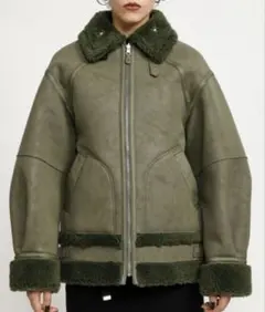 【新品】SLY ❤︎フェイクムートンB-3ジャケット ボア切替 カーキ Sサイズ