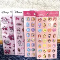 ディズニープリンセスストーンシール、マリーちゃんエポキシラメシール 4種セット