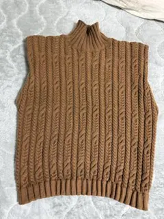 ZARA ノースリーブニット M ブラウン