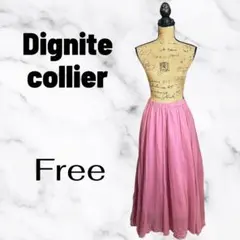 訳アリ美品✨【Dignite collier】フレアスカート　総ゴム　ピンク　Fのサムネイル