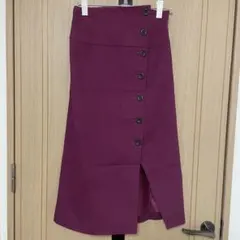 SIMPLICITE パープル ボタン付きタイトスカート