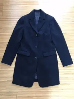 ウールカシミヤチェスターコート　ネイビー　S