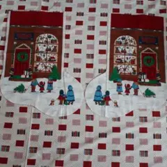 USAヴィンテージ　クリスマス　ストッキング靴下　製作用生地ハンドメイド