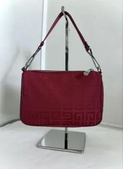 GIVENCHY 赤 総柄 ロゴ ミニ ハンドバッグ Y2K ジバンシィのサムネイル