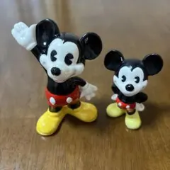 ミッキーマウス 陶器 置き物2体セット　レトロ　東京ディズニーランド