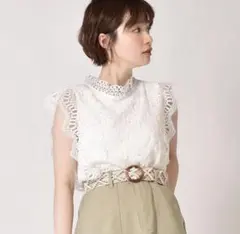 RETRO GIRL 総レースノースリーBL ホワイト