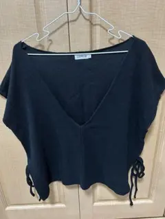 LEPSIM レプシムブラック Vネックニットベスト Fサイズ