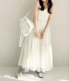 チュールレイヤードキャミワンピース　Heather