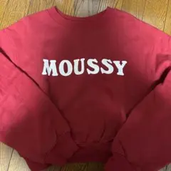 【美品】MOUSSY プリントロゴ スウェット 赤