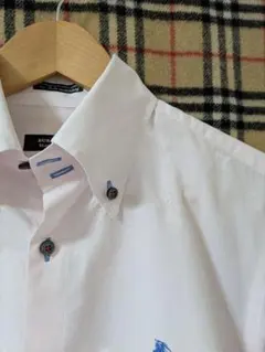 超人気デザイン！モノグラム総柄シャツ！サイズM　▼バーバリーブラックレーベル