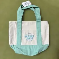 TRADER JOE'S トートバッグ アイボリー/ミントグリーン