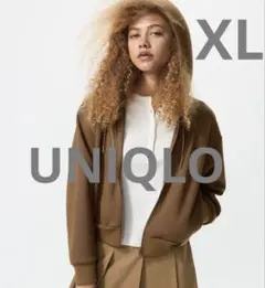 UNIQLO ユニクロ　ドライスウェットフルジップパーカ　ブラウン　XL