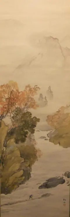 真作/瑞景/竹渓清趣之図/桐共箱二重箱付/布袋屋掛軸HE-815 - メルカリ