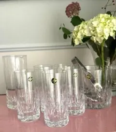 HOYA クリスタル ハイボールグラス&ピッチャー アイスペール付 8点セット