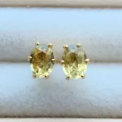 S✧天然石 非加熱イエローサファイア4.0×3.0mm✧　ピアス　ステンレス