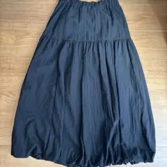 ブラック バルーンスカート ゴム入り