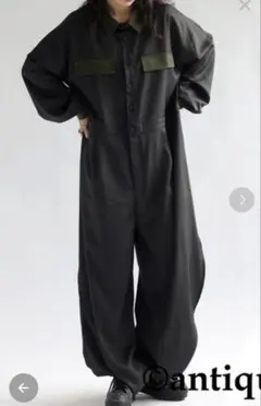 antiqua ブラックオーバーサイズサロペット 完売品