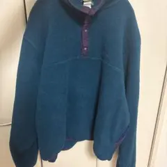 【90sビンテージ】L.L.Bean フリース 筆記体ロゴ ターコイズ・紫
