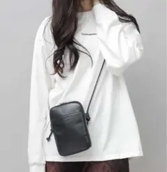 glabellaスプリットレザー（牛床革）　マルチスマホショルダーバッグ