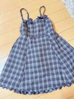 メゾピアノ　140cm ノースリーブワンピース 冬　チェック　リボン