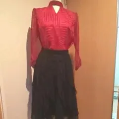 [社交ダンス]ドレス（赤）レオタードとスカート