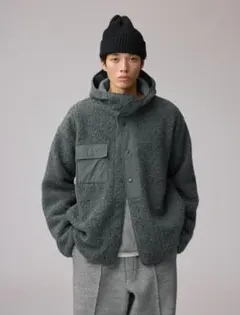 GU ENGINEERED GARMENTS ボアフリーススナップパーカL