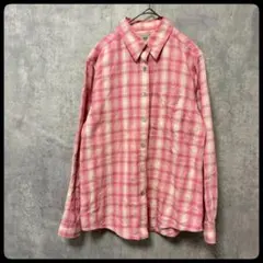 L.L.Bean　チェックシャツ　ピンク　長袖　XSのサムネイル