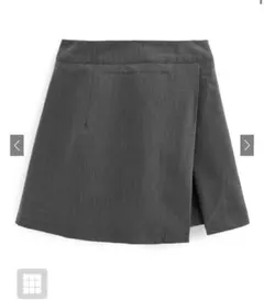 グレイル　インパン裏地付きラップ風ミニスカート[ai86]グレー　Sサイズ