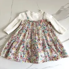 花柄　ベビーワンピース　80