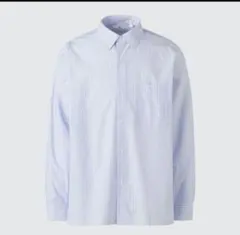 【美品】UNIQLOC ブロードオーバーサイズシャツ/ストライプ ブルー M
