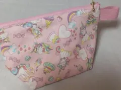 ★値下げ【ハンドメイド】ふわふわファスナーポーチ/ユニコーン