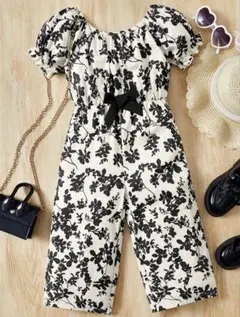 【SHEIN・美品】花柄セットアップ　サロペット　パンツ　ボトムス　2-3Y