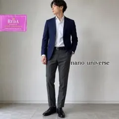 美品✨ナノユニバース REDA生地 テーラードジャケット ネイビー 46