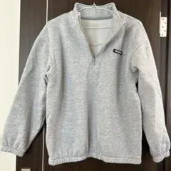 ハーフジップ スウェット グレー