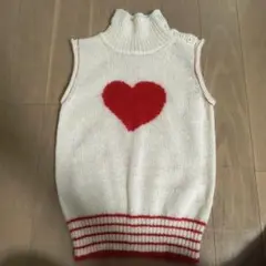 powderハートデザイン ノースリーブセーター（中古、保管品）