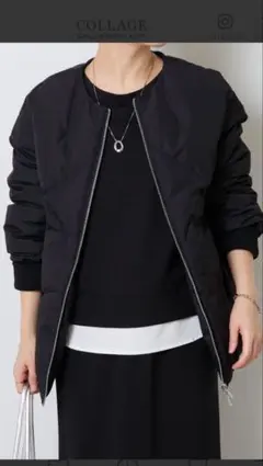 コラージュガリャルガランテ⭐︎ノーカラーダウンコート　ブラック