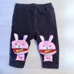 アカチャンホンポ　ウサギポケット付きレギンス 70cm 黒のサムネイル