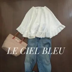 美品✨LE CIEL BLEU✨レースケープポンチョ　ブラウス　ホワイトのサムネイル