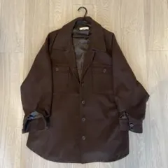 ブラウン ウール混合 シャツジャケットのサムネイル