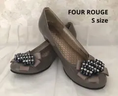 パンプス　婦人靴　ローヒール　フォーマル靴　リボン　ビジュー　卒業式　入学式　S